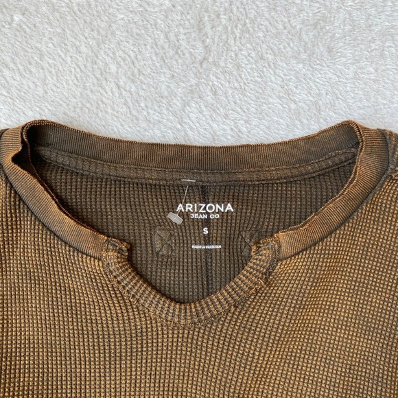 Arizona Jean Co. Thermal Waffle Knit Sweater Women S Brown Grunge Slouchy Boho - Picture 6 of 10
